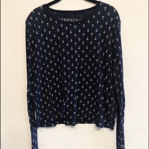 Anchor print long sleeve shirt